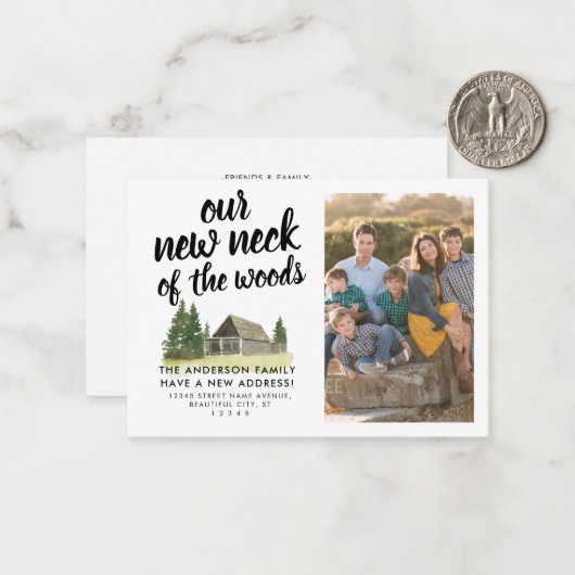予算引っ越しました新しいネックウッズ写真の移動 ノートカード (正面/裏面インサイチュ)
