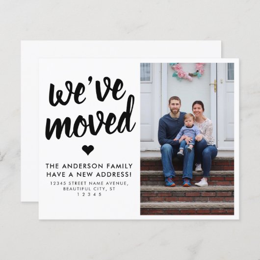予算引っ越しました新しい住所フォトムービングカード (正面/裏面)