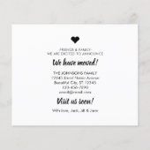 予算引っ越しました新しい住所フォトムービングカード (裏面)