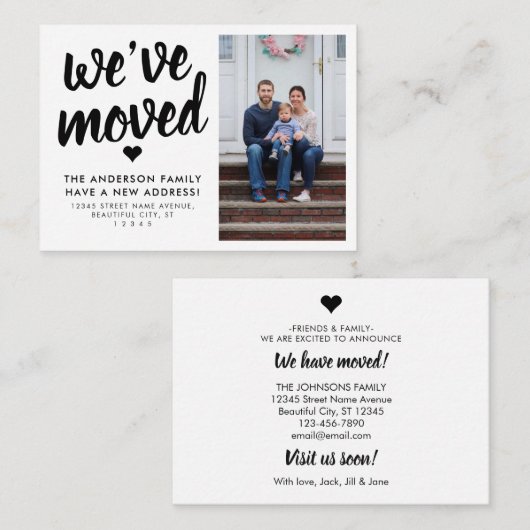 予算引っ越しました新しい住所フォトムービングカード ノートカード (正面/裏面)