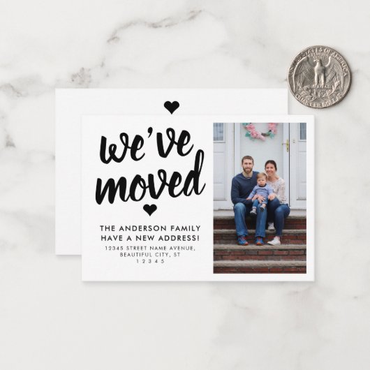 予算引っ越しました新しい住所フォトムービングカード ノートカード (正面/裏面インサイチュ)