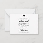 予算引っ越しました新しい住所フォトムービングカード ノートカード (裏面)