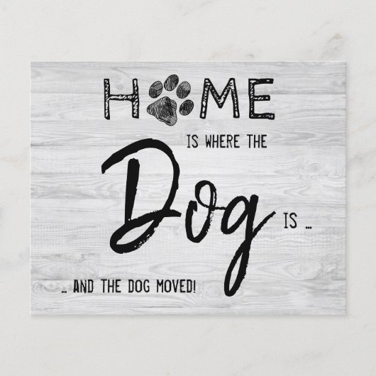 予算引っ越しました新しい住所ペットドッグ移動カード (正面)