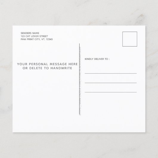 予算引っ越しました新しい住所Cat Pet移動カード (裏面)