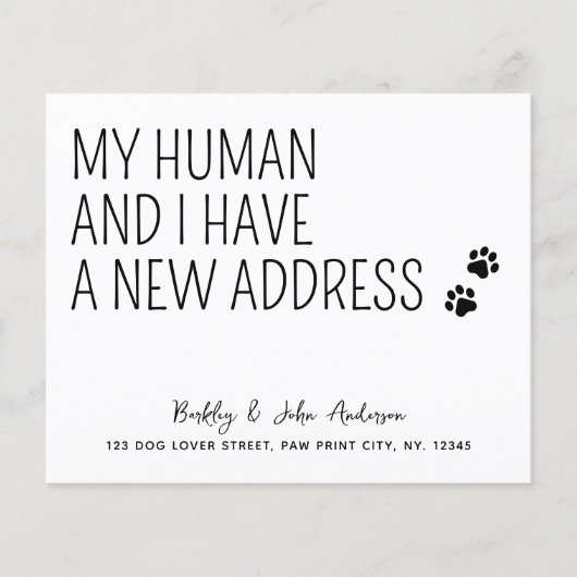 予算引っ越しました新住所ペット引越はがき (正面)