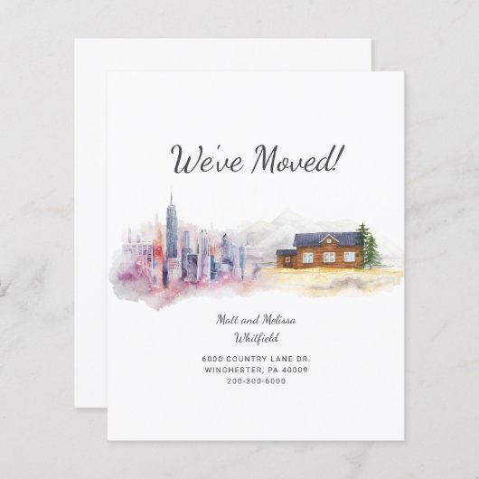 予算引っ越しました水の色の移動のお知らせ (正面/裏面)