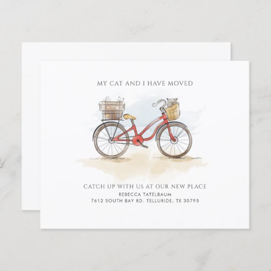 予算引っ越しました自転車の移動告知 (正面/裏面)