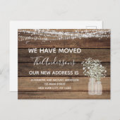 予算引越アナウンスファームハウス素朴ウッド ポストカード (正面/裏面)