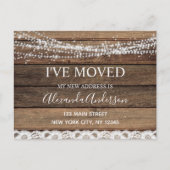 予算引越アナウンスファームハウス素朴ウッド ポストカード (正面)