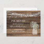 予算引越アナウンスファームハウス素朴ウッド ポストカード (正面/裏面)