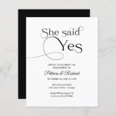 予算彼女が述べたYes婚約パーティ招待状 (正面/裏面)