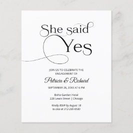 予算彼女が述べたYes婚約パーティ招待状