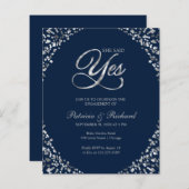 予算彼女が述べたYes婚約パーティ招待状 (正面/裏面)