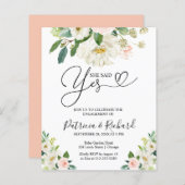 予算彼女が述べたYes婚約パーティ招待状 (正面/裏面)