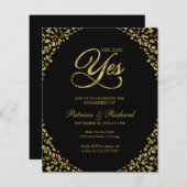 予算彼女が述べたYes婚約パーティ招待状 (正面/裏面)