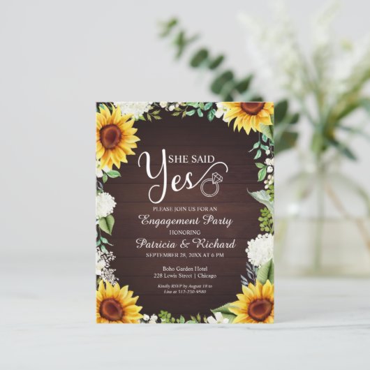 予算彼女が述べたYes婚約パーティ招待状 (スタンド正面)