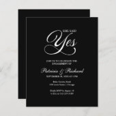 予算彼女が述べたYes婚約パーティ招待状 (正面/裏面)