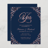 予算彼女が述べたYes婚約パーティ招待状 (正面/裏面)
