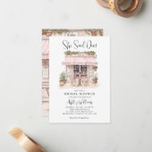 予算彼女はウィーパリテーマカフェブライダルシャワー ノートカード (正面/裏面インサイチュ)