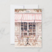 予算彼女はウィーパリテーマカフェブライダルシャワー ノートカード (裏面)