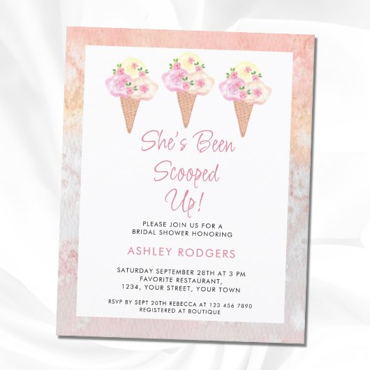 予算彼女はスクープされたブライダルシャワー招待状