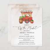 予算彼女は市場ブライダルシャワー招待状 (正面/裏面)