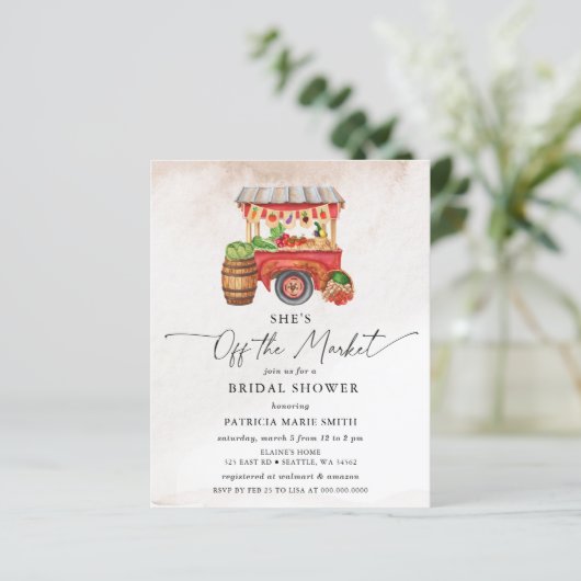 予算彼女は市場ブライダルシャワー招待状 (スタンド正面)