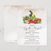 予算彼女は市場ブライダルシャワー招待状 (正面/裏面)