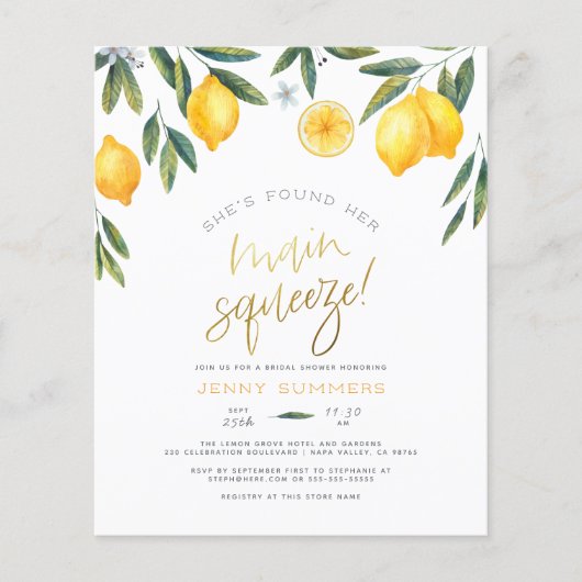 予算彼女は彼女のメイン絞りブライダルシャワーを見つけた (正面)