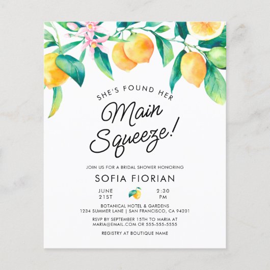 予算彼女は彼女のメイン絞りブライダルシャワーを見つけた (正面)