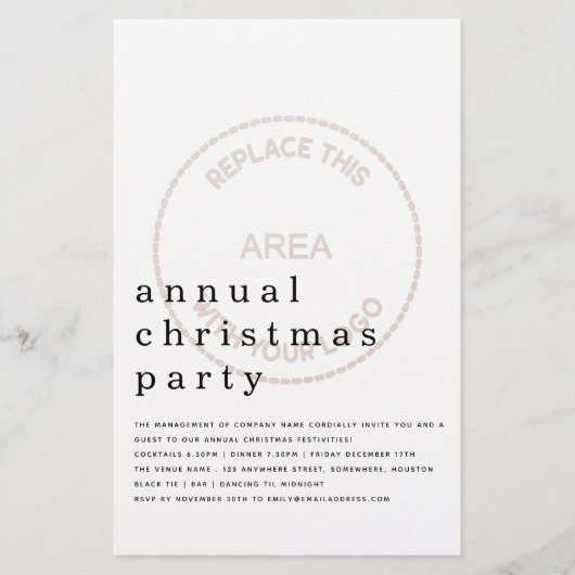 予算従業員ホリデーパーティーのミニマリスト大 (正面)