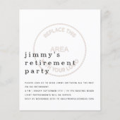 予算従業員退職パーティー小招待状 (正面)