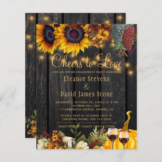 予算応援を愛する婚約パーティへの招待 (正面/裏面)