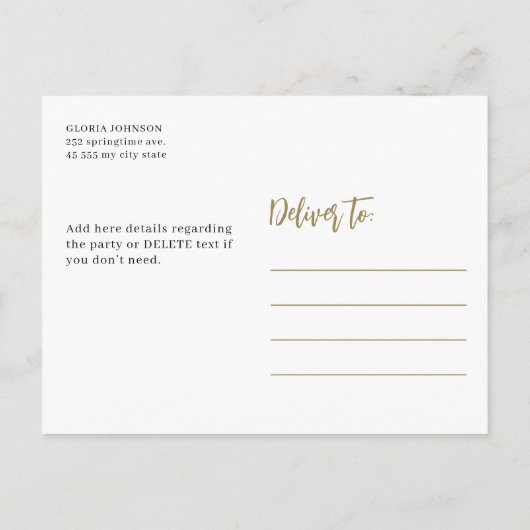 予算応援50歳50歳の誕生日パーティー インビテーションポストカード (裏面)