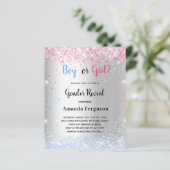 予算性別がピンクの青のシルブグリッターを明らかにする (スタンド正面)