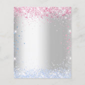 予算性別がピンクの青のシルブグリッターを明らかにする (裏面)