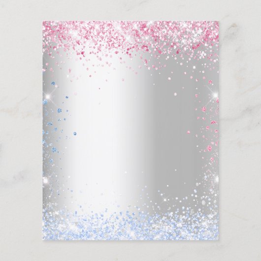 予算性別がピンクの青のシルブグリッターを明らかにする (裏面)