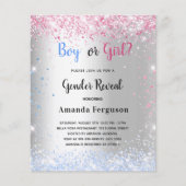 予算性別がピンクの青のシルブグリッターを明らかにする (正面)