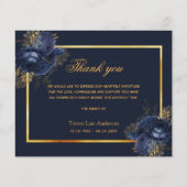 予算悔やみや弔慰の青いフローラ感謝してい金ゴールド (正面)