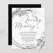 予算悔やみや弔慰サンキューカード。ペーパーシート (正面/裏面)