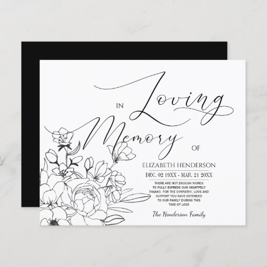 予算悔やみや弔慰メモリ/ありがとう。 (正面/裏面)