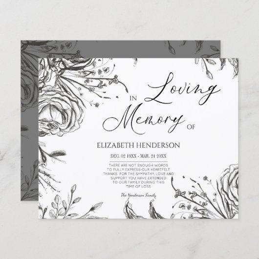 予算悔やみや弔慰メモリ/ありがとう。 (正面/裏面)