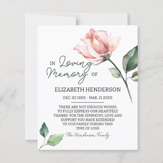 予算悔やみや弔慰メモリ/ありがとう。 (正面)