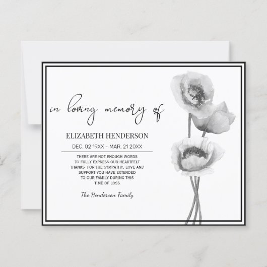 予算悔やみや弔慰メモリ/ありがとう。 (正面)