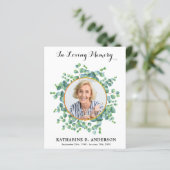 予算悔やみや弔慰ユーカリプトゥス葬儀サンキューカード (スタンド正面)