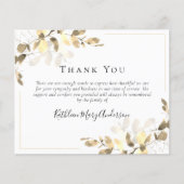 予算悔やみや弔慰ユーカリ葬儀サンキューノート (正面)