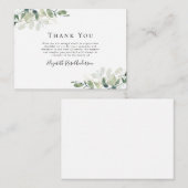 予算悔やみや弔慰ユーカリ葬儀サンキューノート ノートカード (正面/裏面)