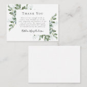 予算悔やみや弔慰ユーカリ葬儀サンキューノート ノートカード (正面/裏面)