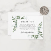 予算悔やみや弔慰ユーカリ葬儀サンキューノート ノートカード (正面/裏面インサイチュ)