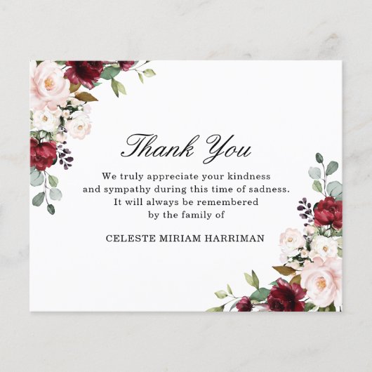 予算悔やみや弔慰レッドピンクフローラありがとう (正面)